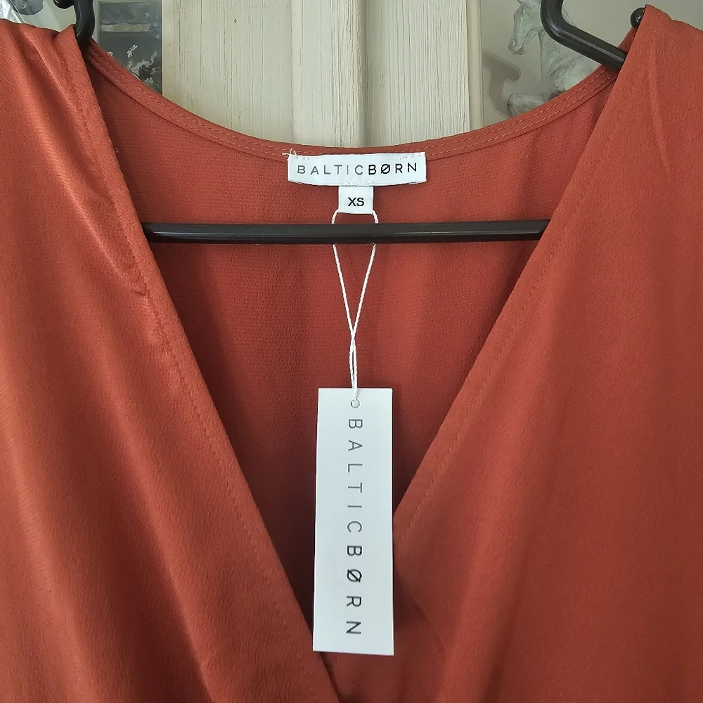 NWT Baltic Born Sicily Satin Rust Maxi Dress - Picture 5 of 13